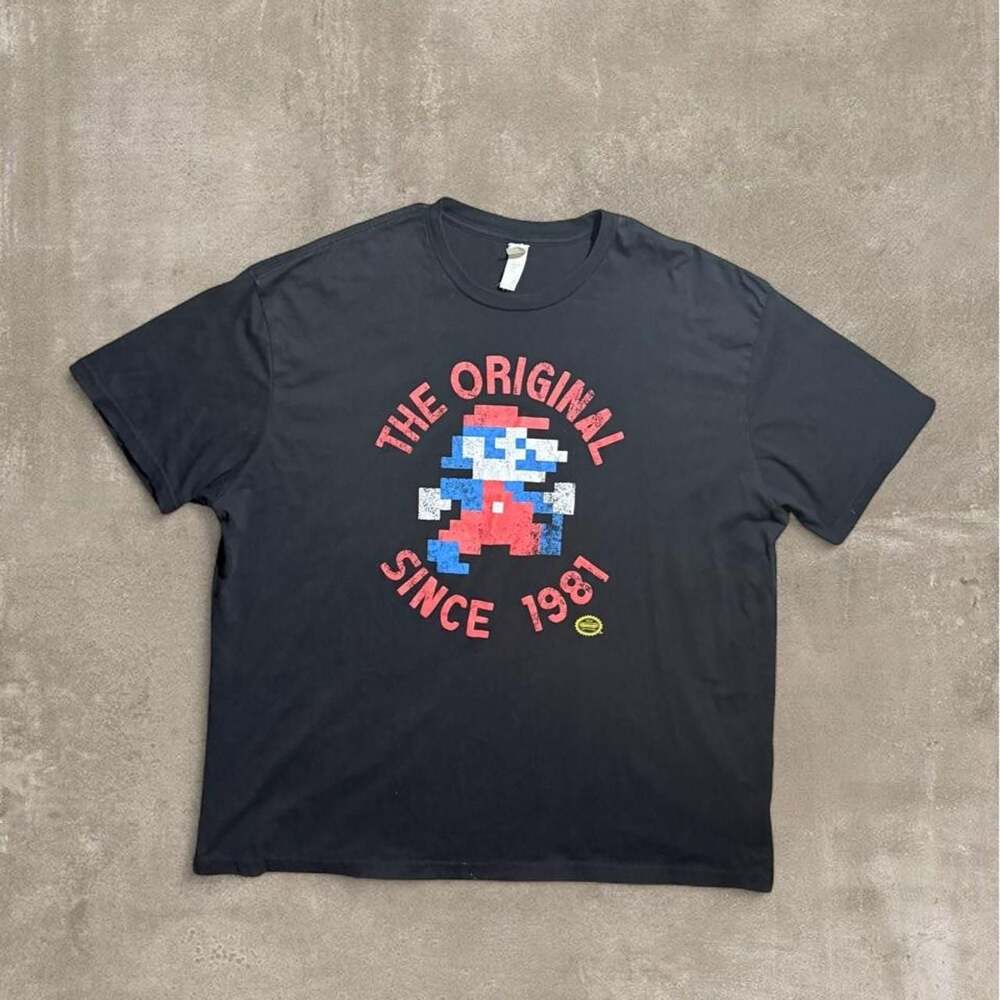 Rock Me The Original Since 1981 Mario Pixel Graphic T-Shirt Black